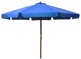 Ομπρέλα Κήπου Αζούρ 330 εκ. με Ξύλινο Ιστό - Μπλε