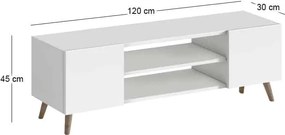 Έπιπλο τηλεόρασης Etna λευκό 120x30x45εκ
