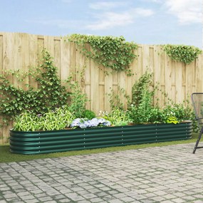 vidaXL Υψωμένο Κρεβάτι Κήπου Πράσινο 400x80x44 εκ. από Γαλβανισμένο Χάλυβα