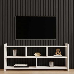 Έπιπλο τηλεόρασης Kapri pakoworld σε λευκή απόχρωση 120x28x55εκ