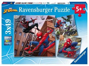 Παζλ Spider-Man Ιn Action 8025 (3x49 Κομμάτια) 5 Ετών+ Multi Ravensburger