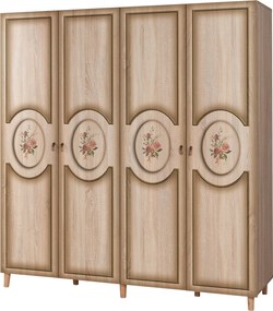 Τετραφυλλη Ντουλαπα Δρυς Sonoma IMAJ 52x180x192