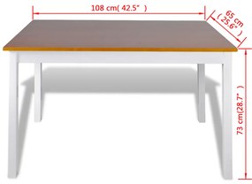 vidaXL Σετ Τραπεζαρίας 5 Τεμαχίων Καφέ / Λευκό