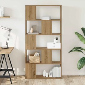 vidaXL Βιβλιοθήκη 5 Επιπέδων Δρυς 80,5x23,5x162,5 εκ. Επεξεργ. Ξύλο