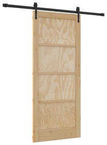 vidaXL Συρόμενη Πόρτα με Σετ Εξαρτημάτων 86x198.5 εκ. Στερεό Ξύλο Πεύκου