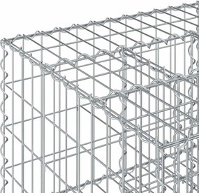 vidaXL Ανασηκωμένο κρεβάτι gabion Ασημί