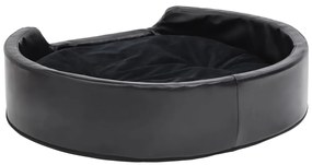 vidaXL Κρεβάτι Σκύλου Μαύρο 79 x 70 x 19 εκ. Βελουτέ/Συνθετικό Δέρμα
