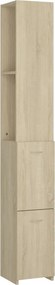 vidaXL Ντουλάπι Μπάνιου Sonoma Δρυς 25x26,5x170 εκ. Επεξεργασμένο Ξύλο