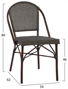 Καρέκλα PRETORIA C5718 Μεταλλική Bamboo Look Καφέ 54x62x89 εκ. 54x62x89 εκ.