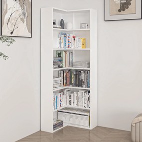 Βιβλιοθήκη Λευκό ANOCAR 60x20x176