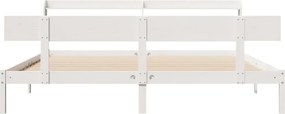 vidaXL Σκελετός Κρεβ. Χωρίς Στρώμα Λευκό 200x200 εκ Μασίφ Πεύκο