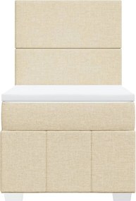 vidaXL Κρεβάτι Boxspring με Στρώμα Κρεμ 80 x 200 εκ. Υφασμάτινο