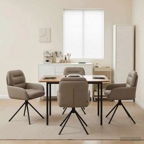 vidaXL Γυριστές καρέκλες φαγητού 4 pcs Τεχνητό Δέρμα Καπουτσίνο