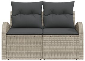 vidaXL Καναπές Κήπου Ανοιχτό γκρι 124 x 62 x 69cm συνθετικό ρατάν