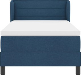 vidaXL Κρεβάτι με ελατήρια με στρώμα Μπλε 90 x 200 cm ύφασμα