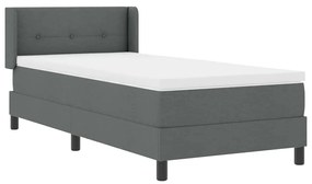vidaXL Κρεβάτι box spring με στρώμα με στρώμα Σκούρο γκρι 90 x 200 cm