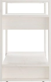 vidaXL Βιβλιοθήκη/Διαχωριστικό Χώρου Λευκό 60x35x57 εκ. Μασίφ Πεύκο