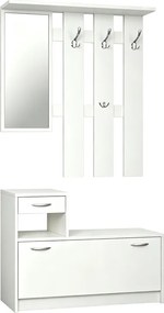 Έπιπλο εισόδου Jentia pakoworld με καθρέπτη λευκό MDF 113x100x89εκ