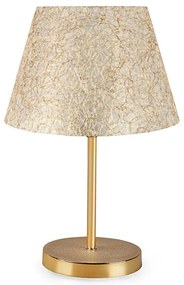 Table lamp PWL-1074 Ε27 beige-golden D22x37cm 22x22x37 εκ.