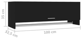 Ντουλάπα Μαύρη 100 x 32,5 x 35 εκ. από Μοριοσανίδα - Μαύρο