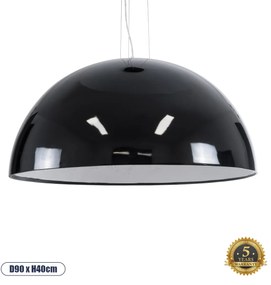 01272 GloboStar® GLOBOSTAR® SERENIA 01272 Μοντέρνο Κρεμαστό Φωτιστικό Οροφής με Ντουί 1 x E27 AC 220-240V IP20 - Μαύρο & Λευκό - Μ90 x Π90 x Y40cm