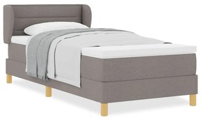 vidaXL Κρεβάτι με Ελατήρια και Στρώμα Κρεμ 90x200 εκ Υφασμα Taupe