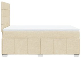 Κρεβάτι Boxspring με Στρώμα Κρεμ 120x190 εκ. Υφασμάτινο - Κρεμ