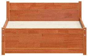 vidaXL Σκελετός Κρεβατιού Καφέ κεριού 90 x 190 cm Μασίφ ξύλο πεύκου