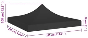 vidaXL Κάλυμμα Τέντας Εκδηλώσεων Μαύρο 3 x 3 μ. 270 γρ/μ²