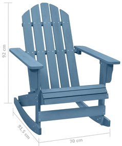 vidaXL Καρέκλα Κήπου Adirondack Κουνιστή Μπλε από Μασίφ Ξύλο Ελάτης