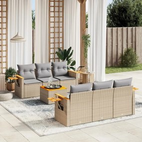 vidaXL Patio Sofa Set 6-θέσια Beige and Grey