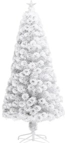 vidaXL Χριστουγεν Δέντρο Τεχνητό Προφωτισμένο Οπτικές Ίνες Λευκό 150εκ