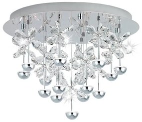Πολυέλαιος Φωτιστικό Οροφής 15xLED 1,8W Κρύσταλλο Dimmable Pianopoli Eglo -39245-Χρώμιο 39245