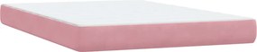 vidaXL Κρεβάτι Boxspring με Στρώμα Ροζ 140x210 εκ. Βελούδινο