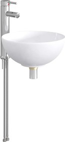 vidaXL Λεκάνη μπάνιου Χρωμέ 32 x 32 x 13 εκ. Μέταλλο