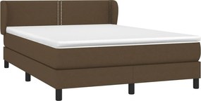 vidaXL Κρεβάτι Boxspring με Στρώμα Σκούρο Καφέ 140x200 εκ Υφασμάτινο