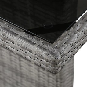 vidaXL Τραπέζι Κήπου 240 x 90 x 74 εκ. από Συνθετικό Ρατάν / Γυαλί