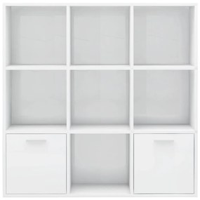 Βιβλιοθήκη Γυαλιστερό Λευκό 98 x 30 x 98 εκ. από Επεξ. Ξύλο - Λευκό