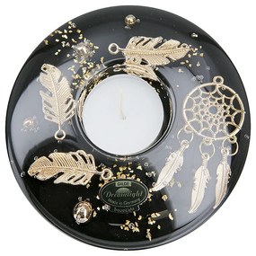 Θήκη Ρεσώ ArteLibre Μαύρο/Χρυσό Γυαλί 5cm-05160784
