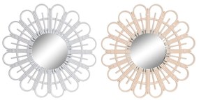 Τοίχο καθρέφτη DKD Home Decor Scandi Κρυστάλλινο Φυσικό Λευκό πολυπροπυλένιο (50 x 2,5 x 50 cm) (x2)