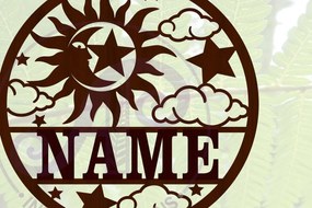 Σετ των 2 Intra απο ξύλο plywood 3mm-4mm πάχος – Αρχείο αποκοπής Name Sin and Moon Δίασταση 20x20 cm INTRAFABR-67496156