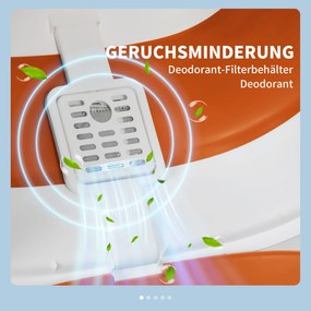 PawHut Γάτα Τουαλέτα, με Καπάκι και Φτυάρι, για Γάτες έως 5 kg, 52x41x38 cm, Λευκό/Πορτοκαλί