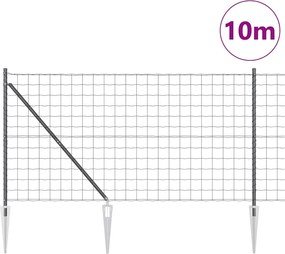 vidaXL Τεντώτο με στήριγμα Γκρι 1,2 x 10 m Ατσάλι