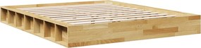 vidaXL Πλαίσιο κρεβατιού χωρίς στρώμα 135x190 cm μασίφ ξύλο δρυς