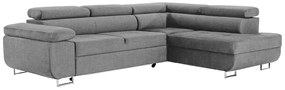 Γωνιακός μοντέρνος καναπές Annabelle με λειτουργία ύπνου 194x124cm, Γκρί 272x100x200cm-Δεξιά γωνία-BOG6910
