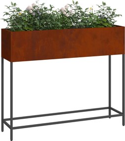 vidaXL Υψωμένη Γλάστρα Κήπου Σκ rusty 100 x 26 x 82 εκ