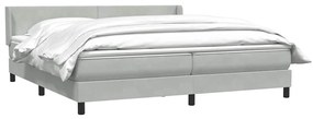 vidaXL Box Spring κρεβάτι με στρώμα ανοιχτό γκρι 200x220 εκ. Βελούδινο