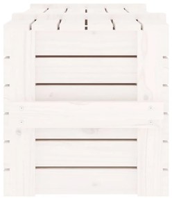 Κουτί Αποθήκευσης Λευκό 91x40,5x42 εκ από Μασίφ Ξύλο Πεύκου - Λευκό