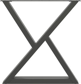 vidaXL Πόδια Τραπεζαρίας 2 τεμ. Ανθρακί 80x(72-73,3) εκ. Ατσάλι