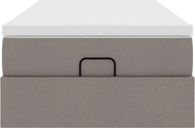 vidaXL Οθωμανικό κρεβάτι με στρώμα Taupe 90x190cm ύφασμα